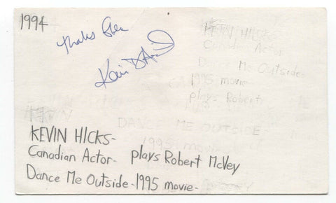 Kevin Hicks Signed 3x5 Index Card Autographed Signature Actor EastEnders