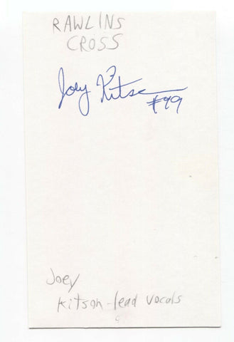 Rawlins Cross - Joey Kitson Signed 3x5 Index Card Autographed Signature Band