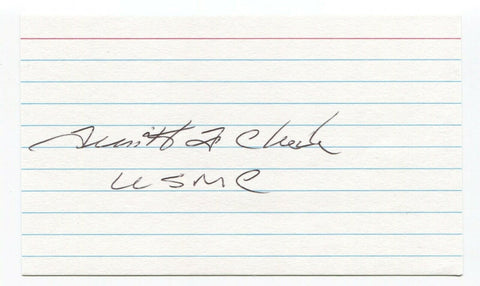 Tim Cheek Signed 3x5 Index Card Autographed JFK Assassination Pallbearer 