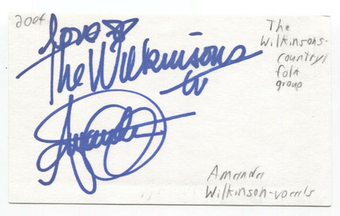 The Wilkinsons - Amanda Wilkinson Signed 3x5 Index Card Autographed Signature