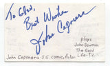 John Caponera Signed 3x5 Index Card Autograph Signature Actor Comedian