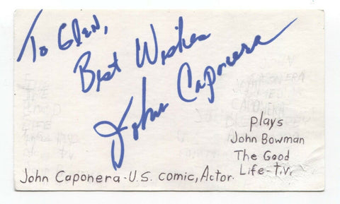 John Caponera Signed 3x5 Index Card Autograph Signature Actor Comedian