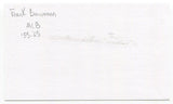 Frank Baumann 3x5 Index Card Autographed Signature Boston Red Sox Debut 1948