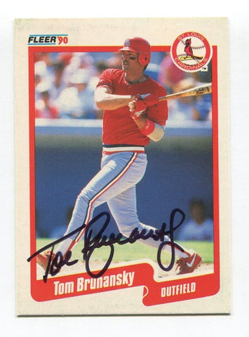 1990 Fleer Tom Brunansky Signed Card Baseball Autographed MLB AUTO #242