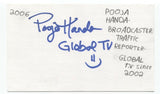 Pooja Handa Signed 3x5 Index Card Autographed Signature Canadian Broadcaster