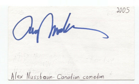 Alex Nussbaum Signed 3x5 Index Card Autographed Signature Comedian Actor Comic