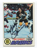 1977-78 Topps Bob Schmautz Signed NHL Hockey Card Autographed AUTO #59