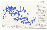 Alison Smyth Signed 3x5 Index Card Autographed Signature Actress