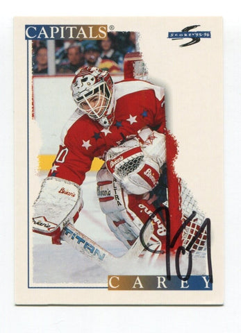 1996 Score Jim Carey Signed Card Hockey NHL Autograph AUTO #78
