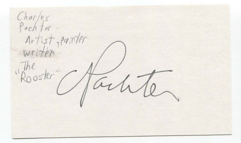 Charles Pachter Signed 3x5 Index Card Autographed Signature Artist Painter