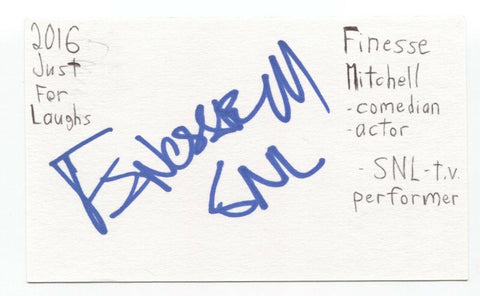 Finesse Mitchell Signed 3x5 Index Card Autographed Signature Actor Comedian SNL