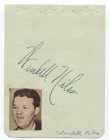 Wendell Niles Signed Album Page Vintage Autographed Signature Announcer