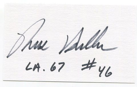 Bruce Brubaker Signed 3x5 Index Card Autographed 1967 Los Angeles Dodgers