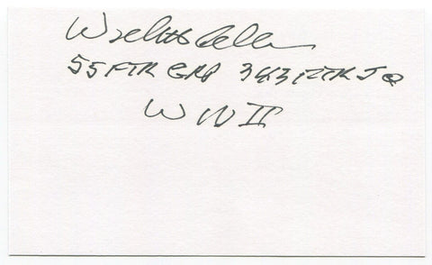 William H. Allen Signed 3x5 Index Card Autographed WWII United States Navy