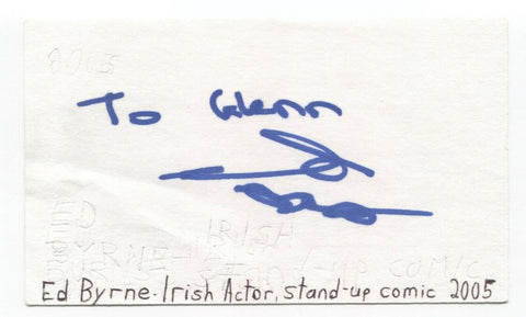 Ed Byrne Signed 3x5 Index Card Autographed Signature Actor Comedian
