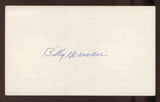 Billy Herman Signed 3x5 Index Card Vintage Autographed Baseball Signature HOF
