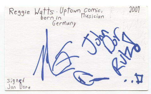 Reggie Watts Signed 3x5 Index Card Autographed Signature Comedian Musician