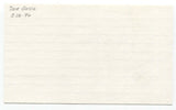 Dave Garcia Signed 3x5 Index Card Baseball Autographed Signature 