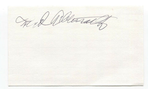 Ted Abernathy Signed 3x5 Index Card Baseball Autographed Signature