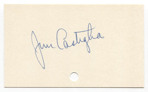 Jim Castiglia Signed 3x5 Index Card Baseball Autographed Signature Athletics