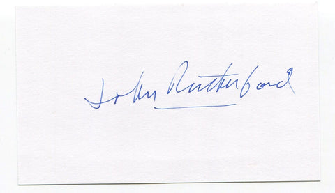 Johnny Rutherford Signed 3x5 Index Card Autograph 1952 Baseball Brooklyn Dodgers