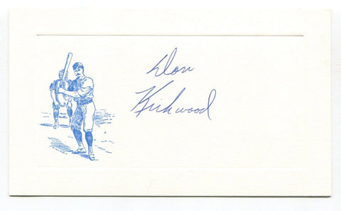 Don Kirkwood Signed Card Autograph MLB Baseball Roger Harris Collection