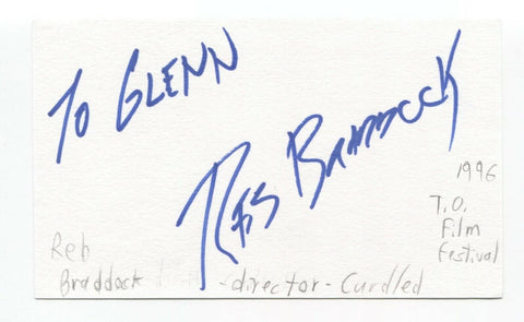 Reb Braddock Signed 3x5 Index Card Autograph Signature Director Screenwriter