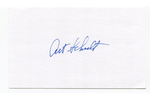 Art Schult Signed 3x5 Index Card Autographed MLB Baseball New York Yankees