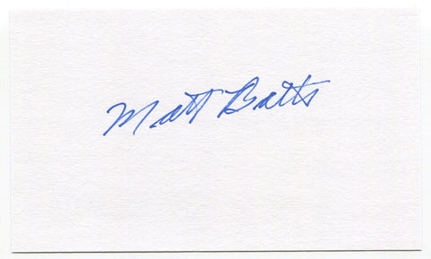 Matt Batts 3x5 Index Card Autographed Signature Boston Red Sox MLB Debut 1947