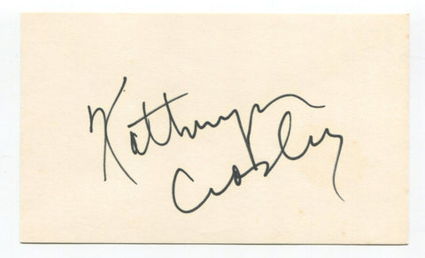 Kathryn Crosby Signed 3x5 Index Card Autographed Actress Bing Crosby's Wife
