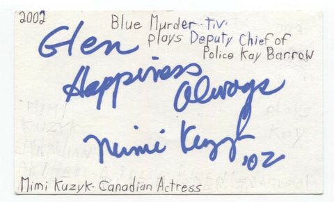 Mimi Kuzyk Signed 3x5 Index Card Autographed Signature Actress Star Trek