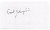 Dick Yelvington Signed 3x5 Index Card Autographed NFL New York Giants