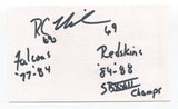 R. C. Thielemann Signed 3x5 Index Card Autograph Football Super Bowl Redskins