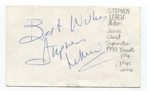 Stephen Lehew Signed 3x5 Index Card Autographed Actor Jesus Christ Superstar