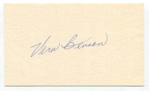 Vern Benson Signed 3x5 Index Card Autographed Baseball Philadelphia Athletics