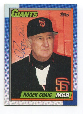 1990 Topps Roger Craig Signed Card Baseball Autograph MLB AUTO #351 Manager