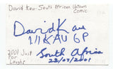 David Kau Signed 3x5 Index Card Autographed Signature Comedian Comic Actor