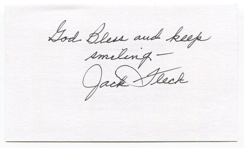 Jack Fleck Signed 3x5 Index Card Autographed PGA Golf 1955 US Open Champion