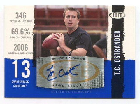 2008 Sage T.C. Ostrander Signed Card Football Autograph NFL AUTO #A13