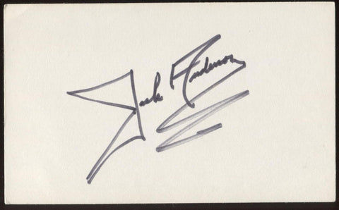 Jack Anderson Signed Index Card 3x5 Autographed Signature AUTO 