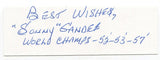 Sonny Gandee Signed 3x5 Index Card Autographed NFL Football 1952 Detroit Lions