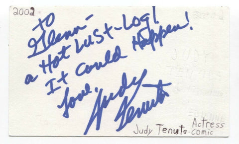 Judy Tenuta Signed 3x5 Index Card Autographed Signature Comedian