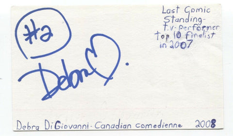 Debra DiGiovanni Signed Index 3x5 Card Autographed Signature Actress Comedian