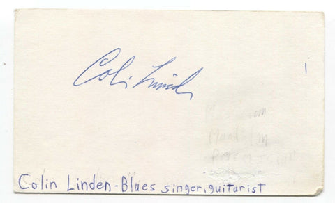 Colin Linden Signed 3x5 Index Card Autographed Signature Musician