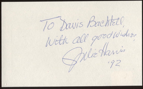 Julie Harris Signed Index Card Signature Autographed AUTO 