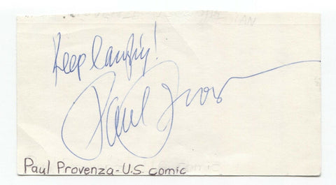 Paul Provenza Signed 3x5 Index Card Autographed Signature Comedian Comic Actor