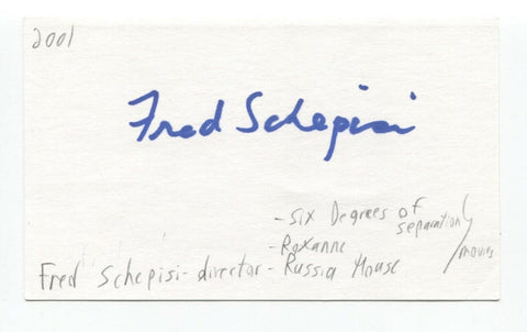 Fred Schepisi Signed 3x5 Index Card Autographed Signature Director Roxanne