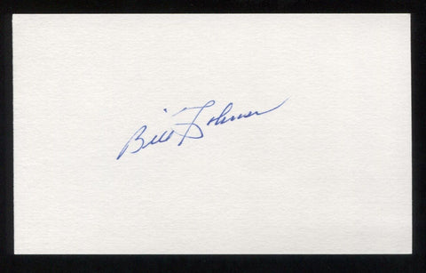 Bill Johnson Signed 3 x 5 Inch Index Card Autographed Baseball Signature