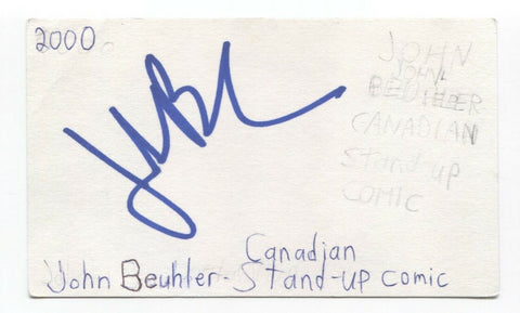 John Beuhler Signed 3x5 Index Card Autographed Signature Comedian Comic Actor