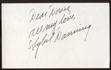 Sybil Danning Signed Index Card Signature Vintage Autographed AUTO 